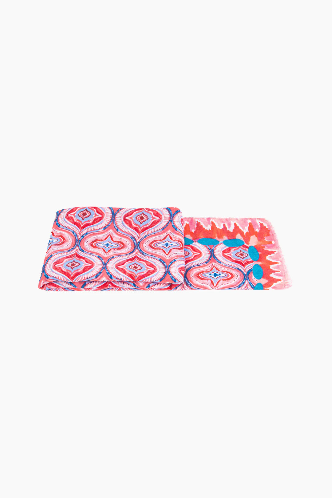 Lightweight Moroccan Tile Print Scarf in Red