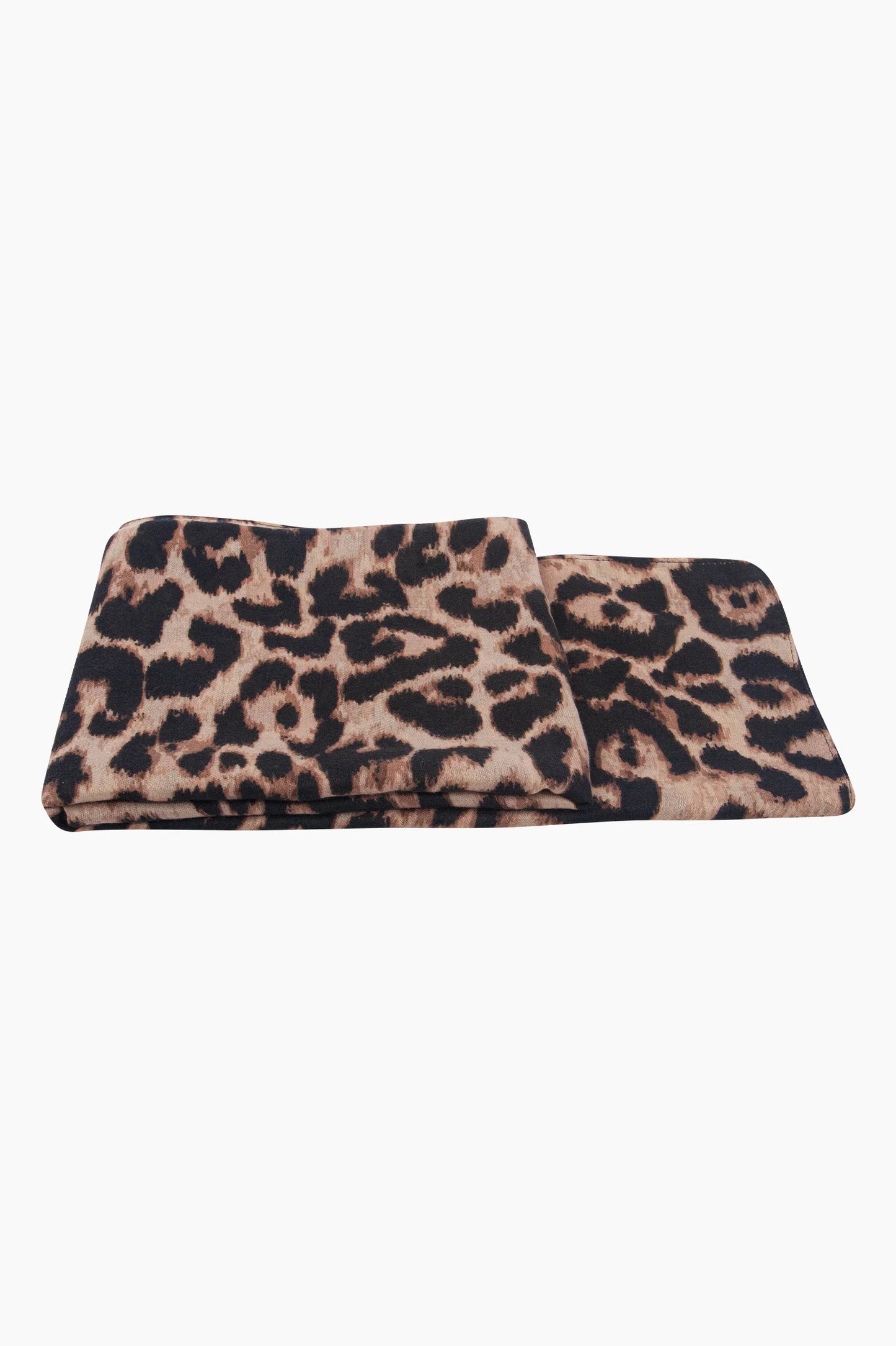 Large Leopard Print Lightweight Scarf in Brown