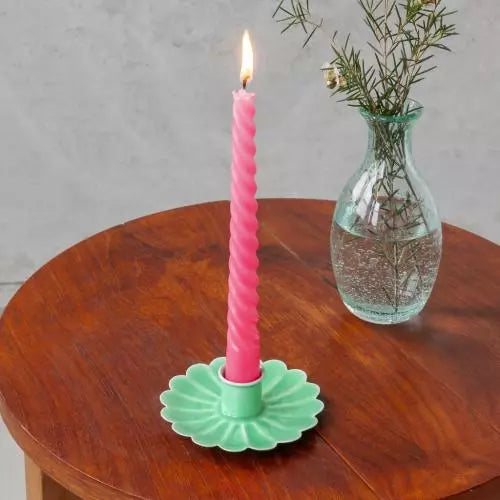 Enamel Flat Flower Candle Holder Assorted Colours - Rex London