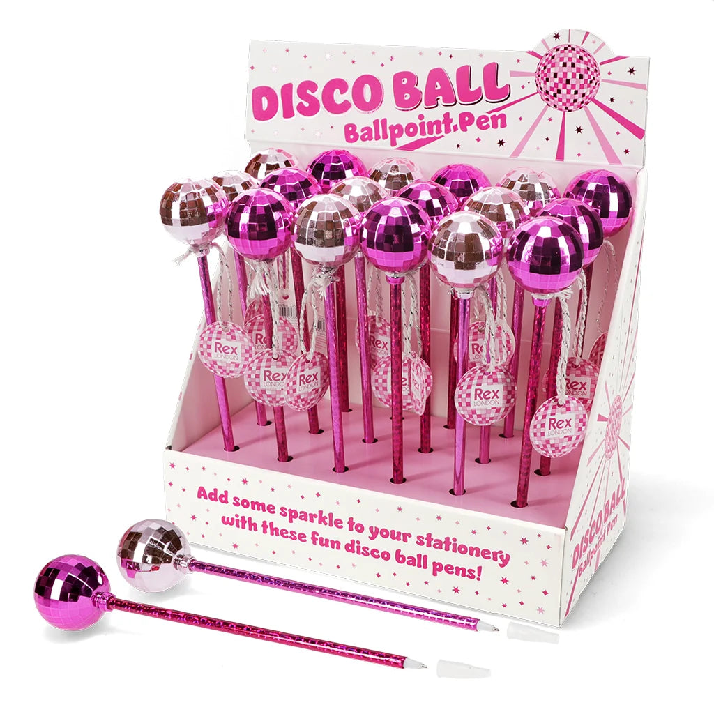 Disco Ball Pen in Two Pink Shades - Rex London