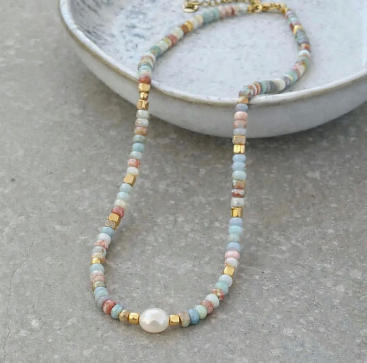 Beaded Necklace in Sea Spray - NOSTRUM