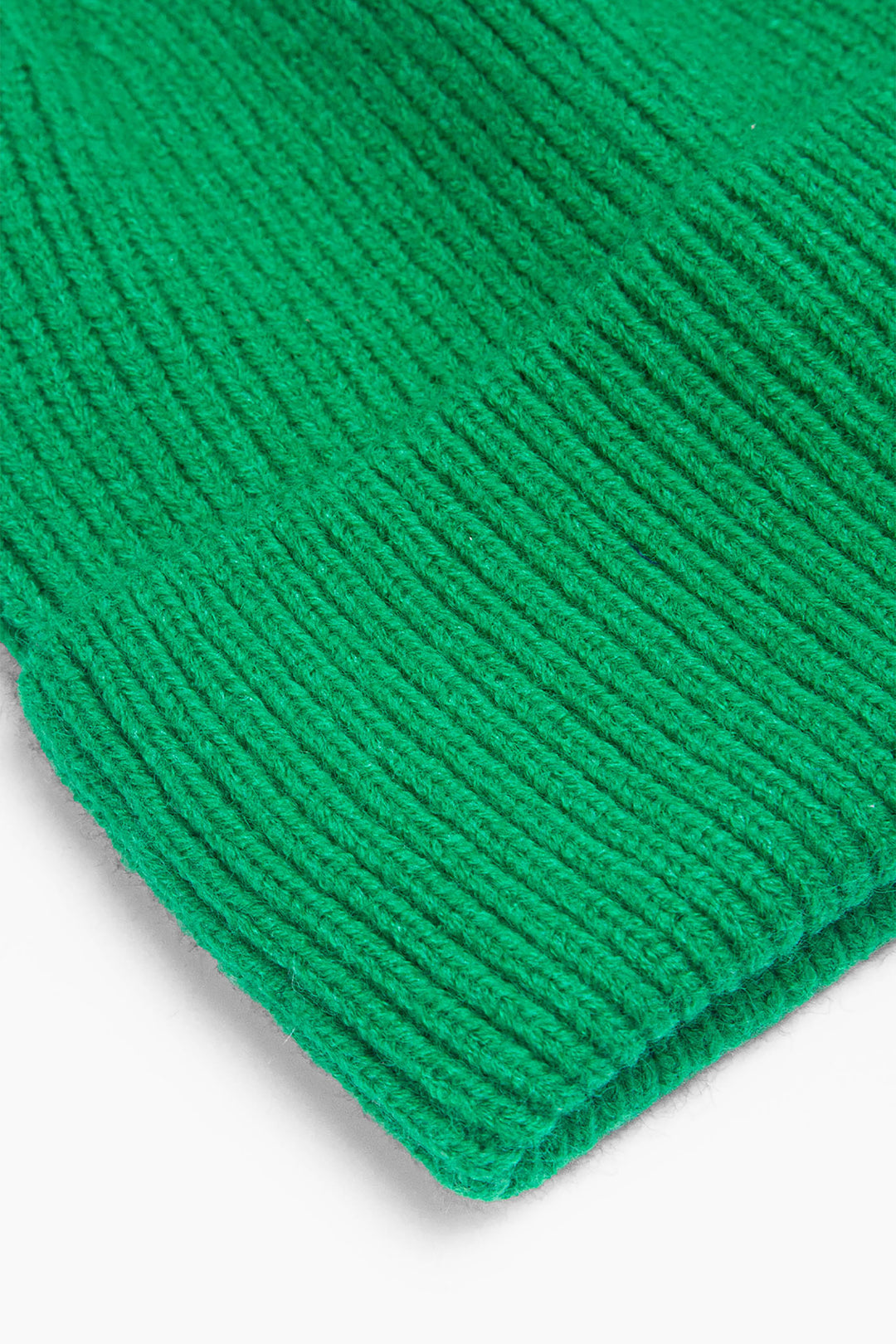 Bright Green Ribbed Beanie Hat