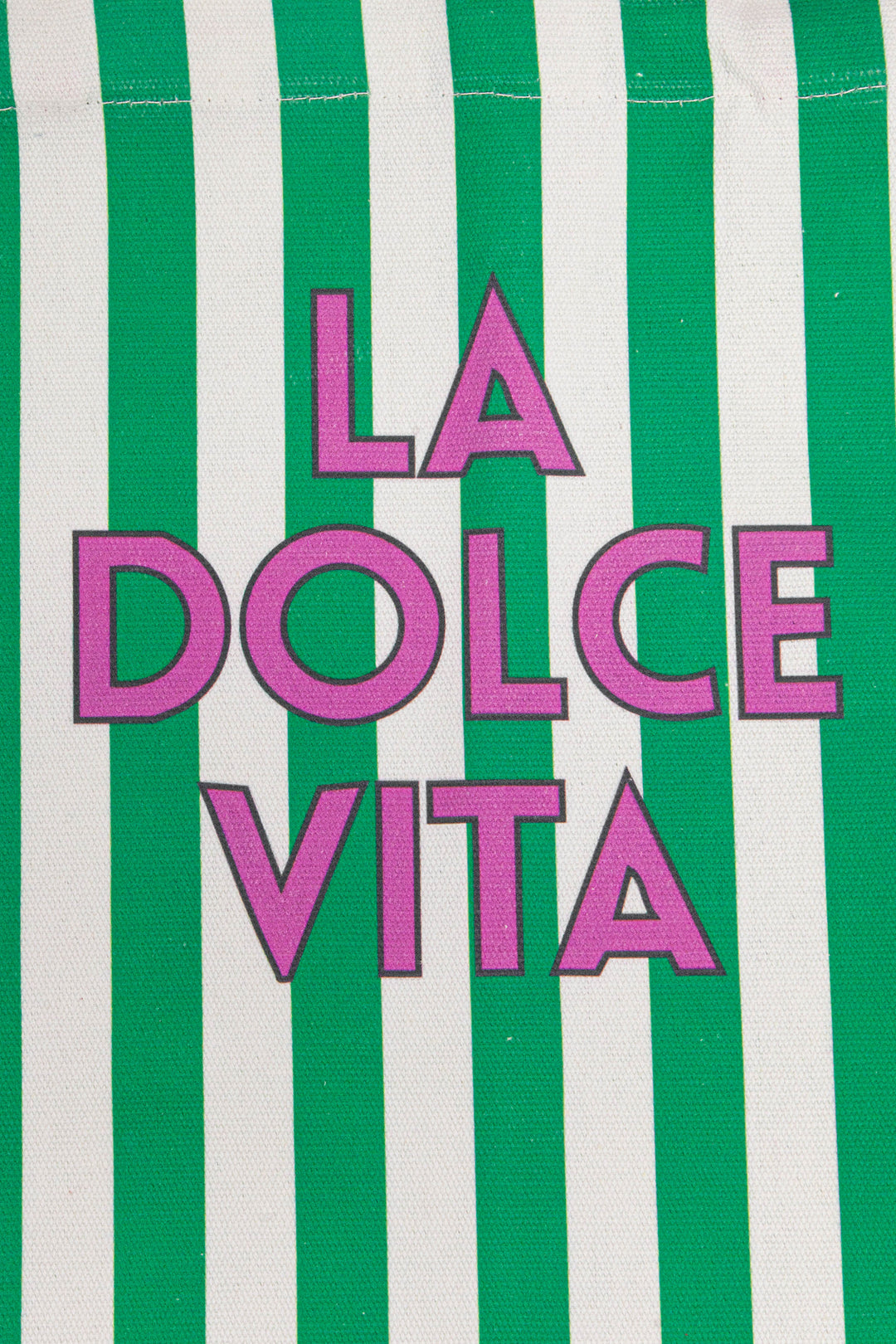 La Dolce Vita Striped Canvas Tote Bag in Green