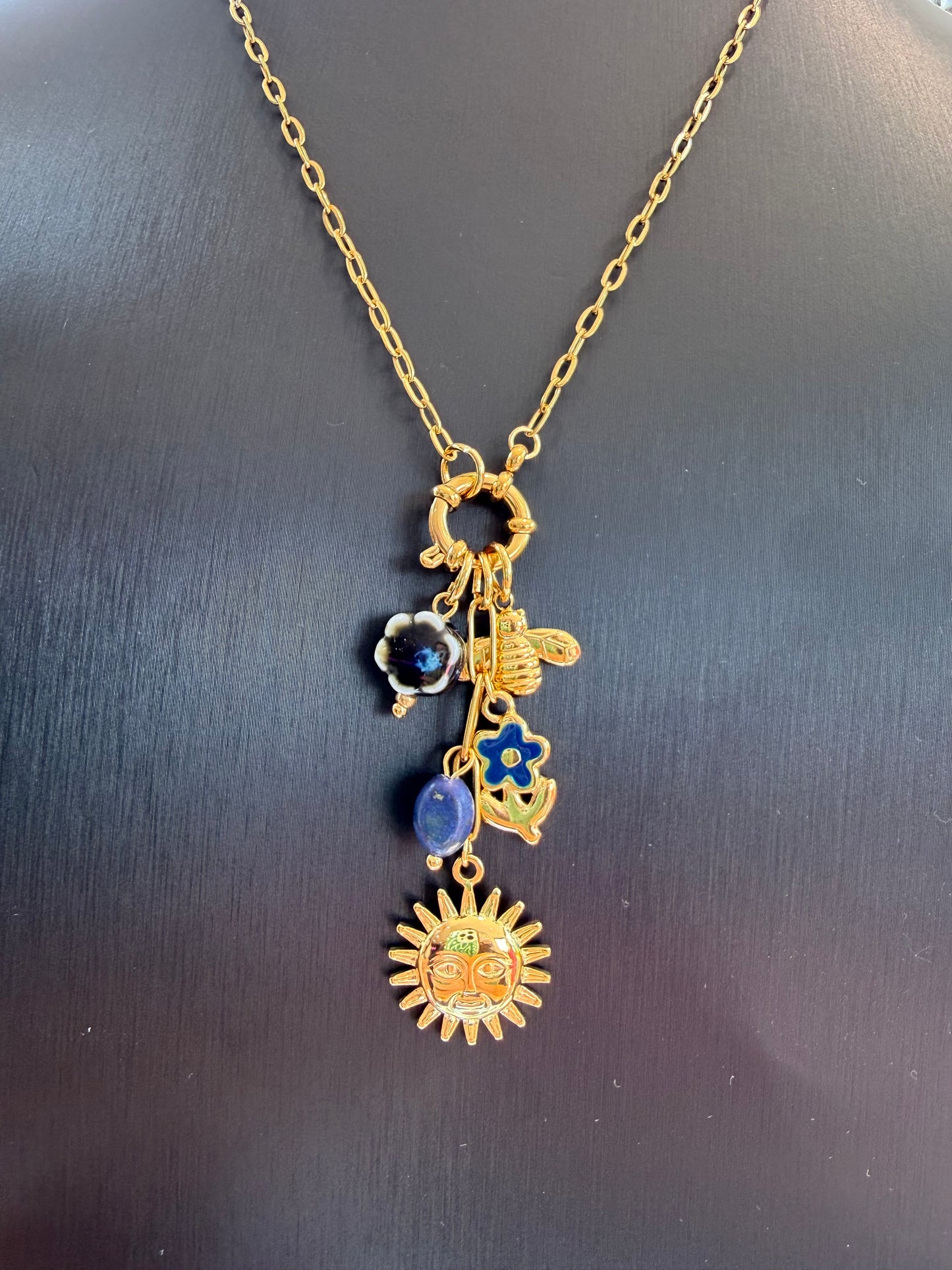 Summer Sun Charm Necklace in Gold - NOSTRUM