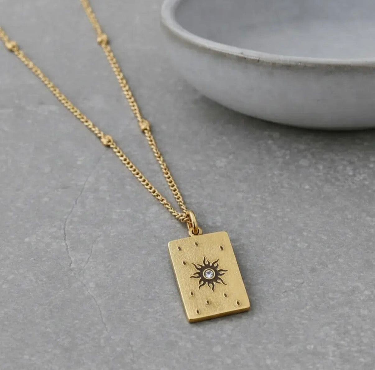 Celestial Sun Pendant Necklace in Gold - NOSTRUM