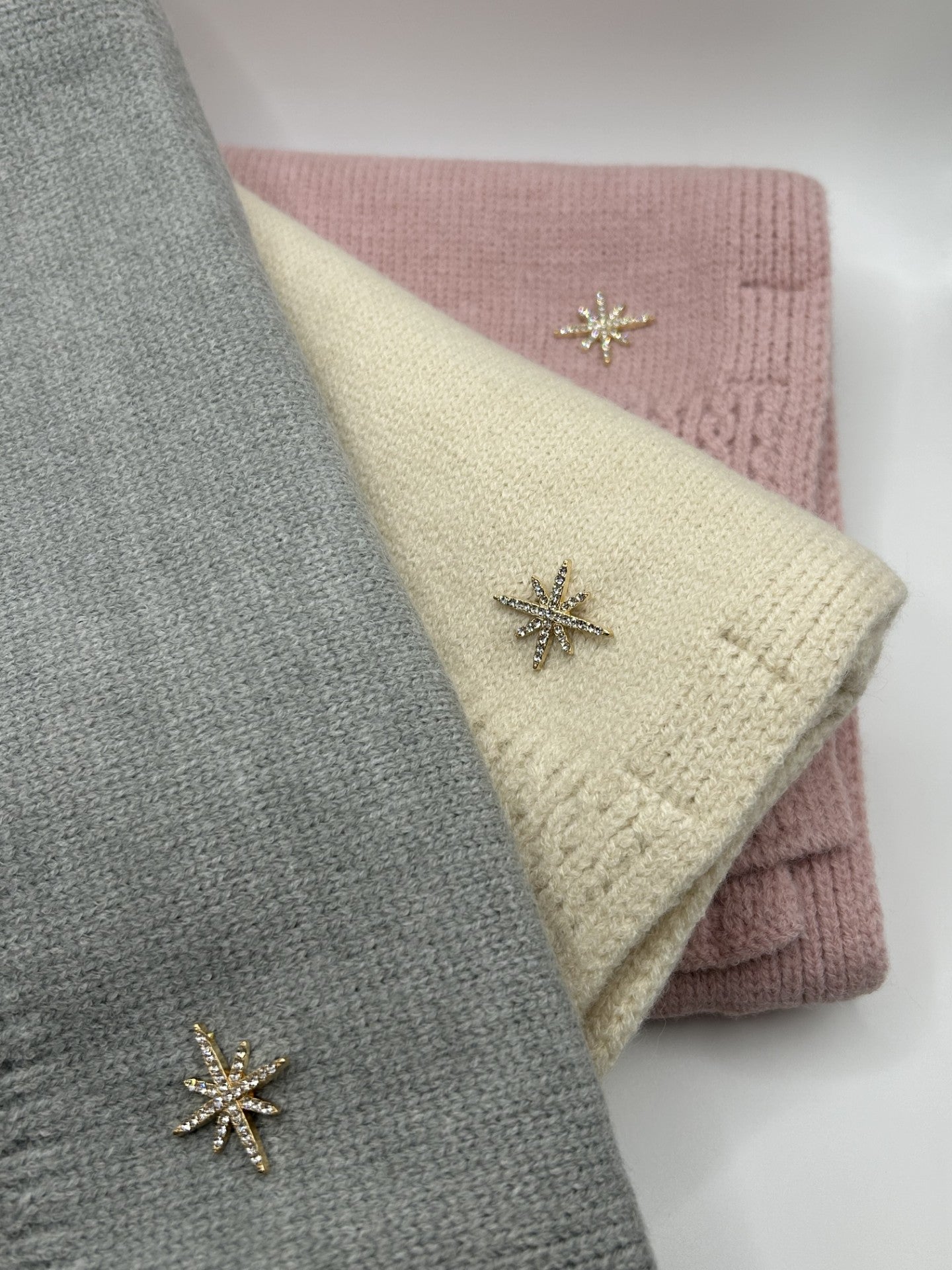 Cable Knit Scarf with Diamante Detail
