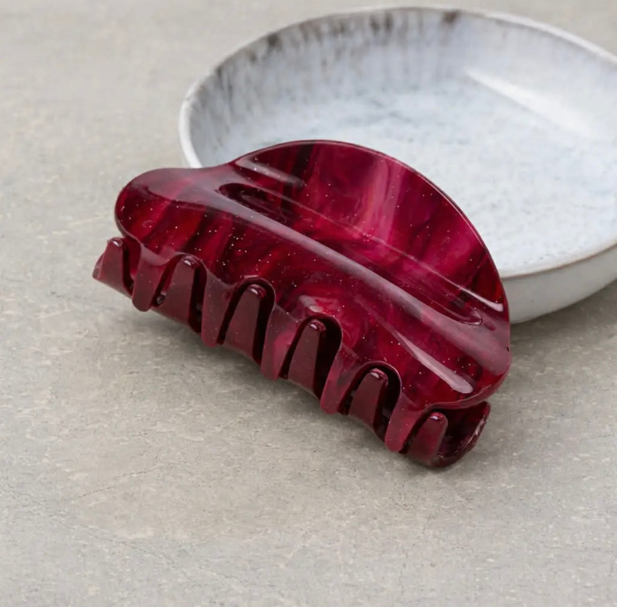 Deep Red Pearlescent Claw Clip