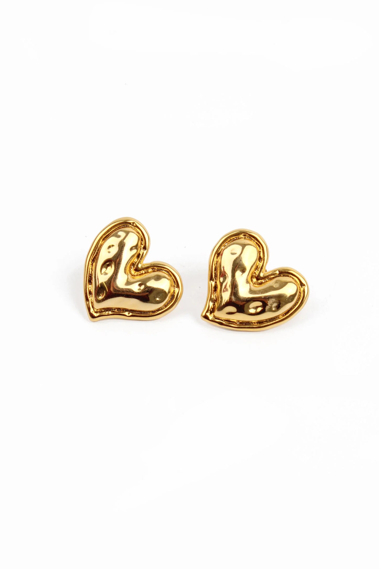 Heart Statement Studs Gold - My Doris