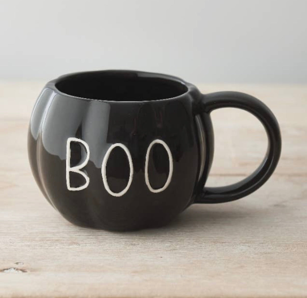 Boo Pumpkin Mug in Black