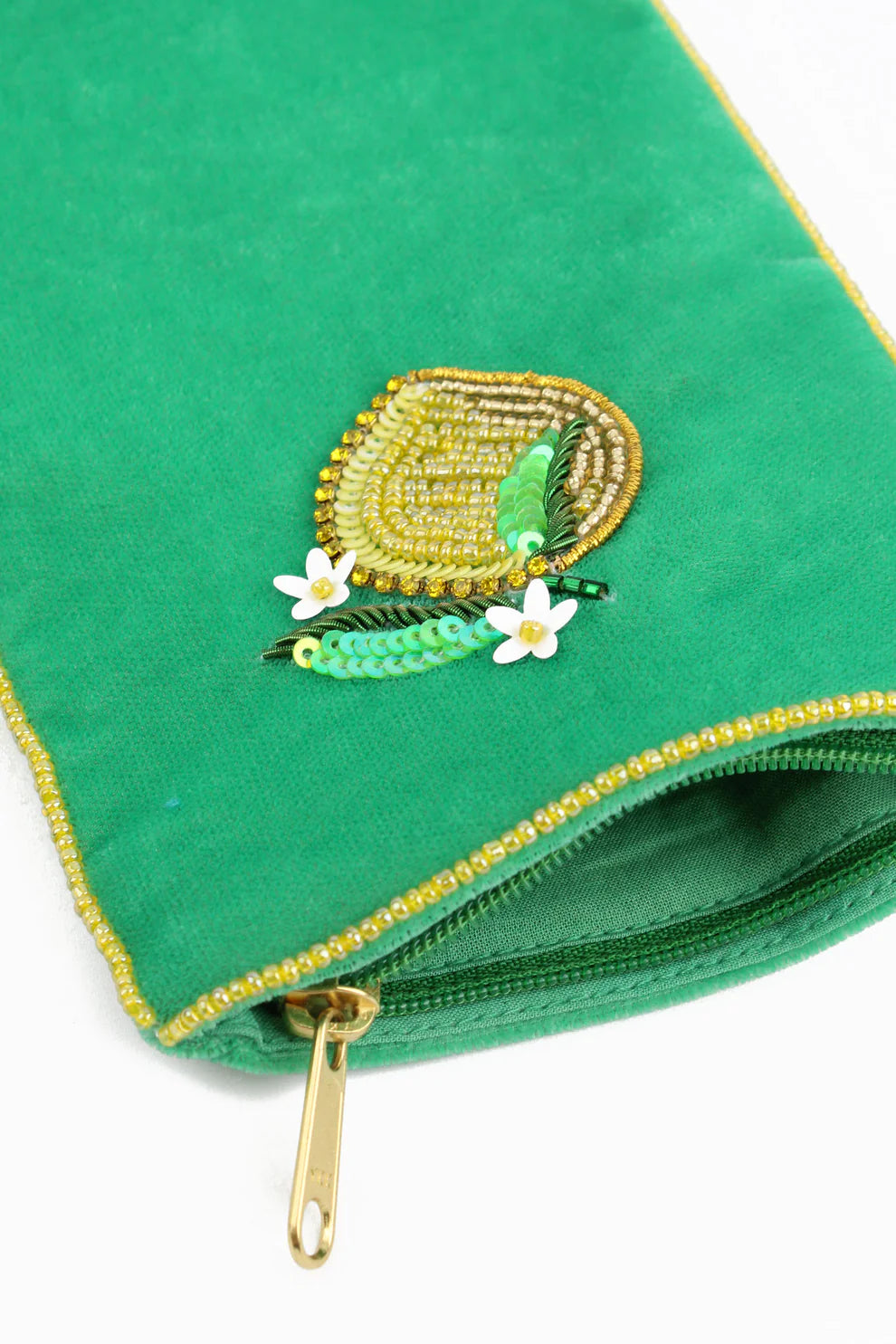 Glasses Case in Green with Lemon Detailing - My Doris