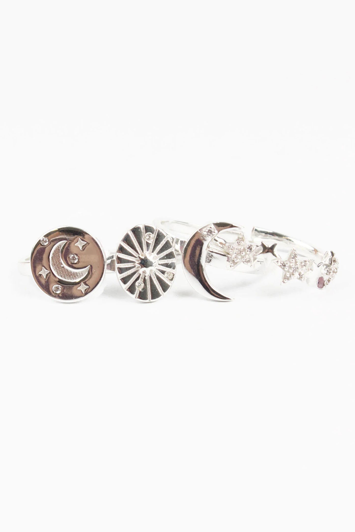 Assorted Adjustable Celestial Rings in Silver - My Doris
