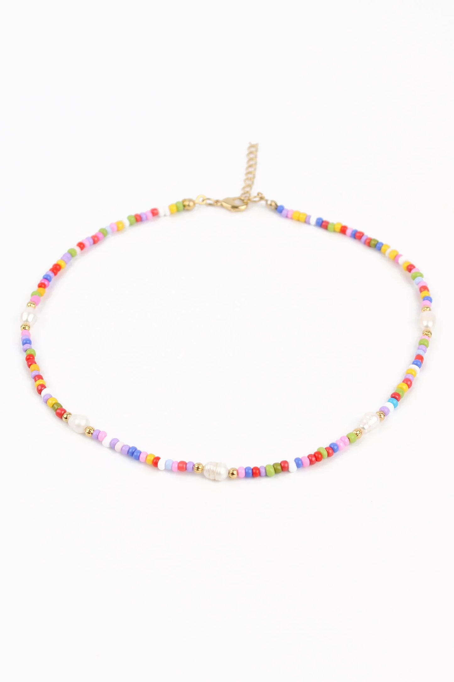 Rainbow Beaded and Pearl Necklace - My Doris