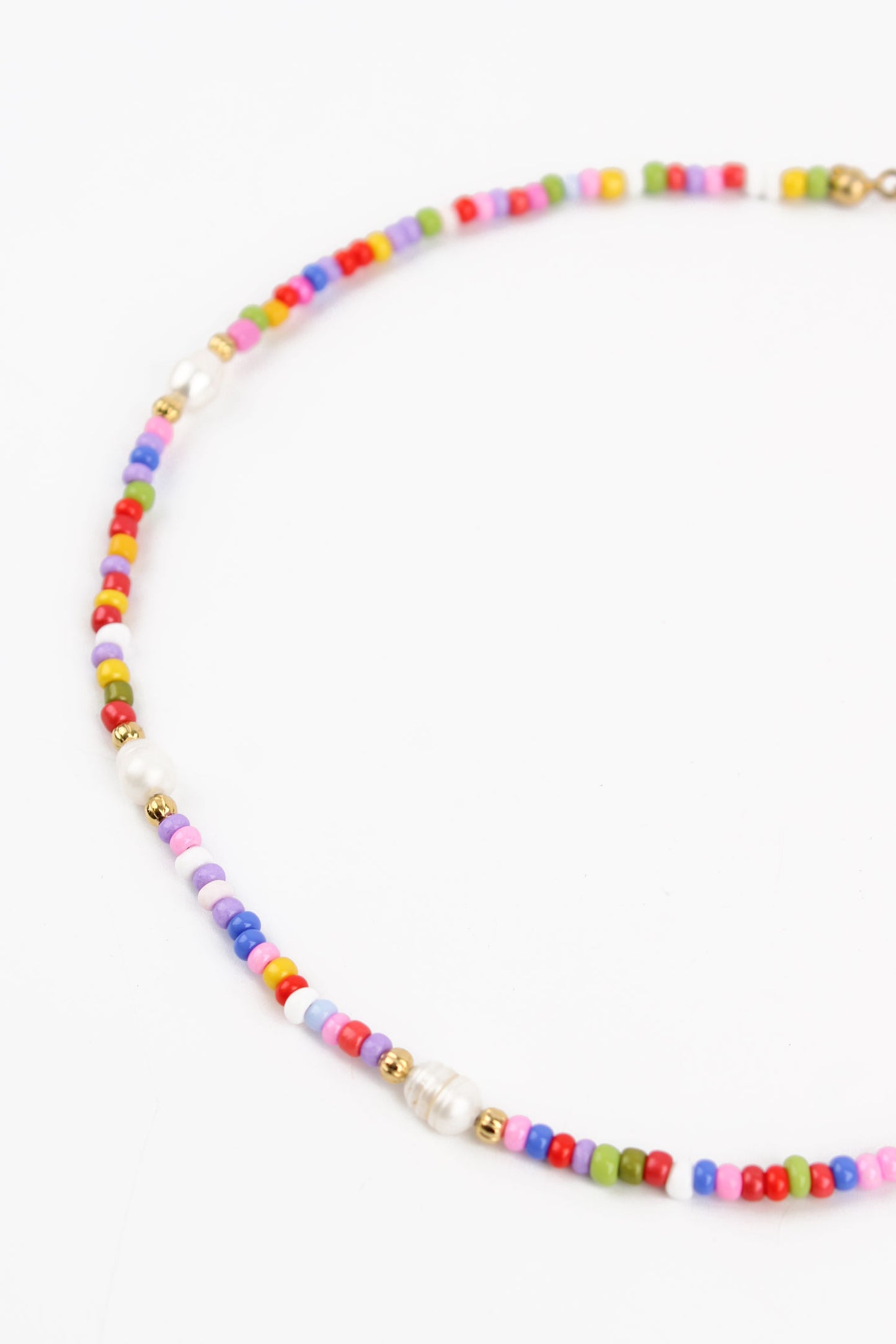 Rainbow Beaded and Pearl Necklace - My Doris