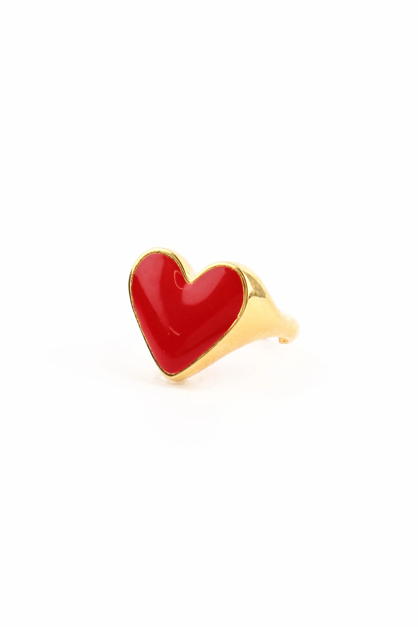 Red Large Enamel Heart Ring - My Doris