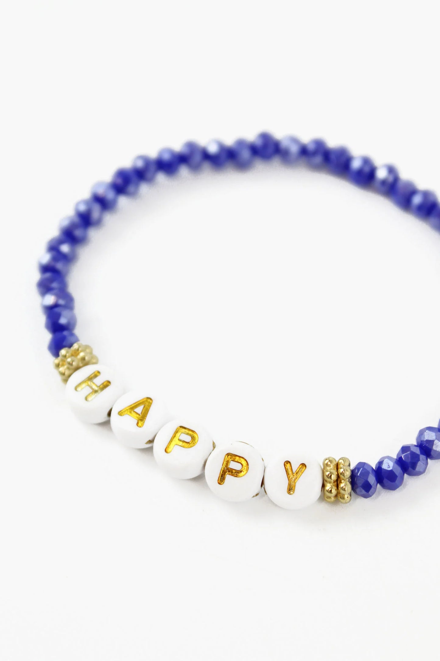 Blue "Happy" Beaded Bracelet - My Doris