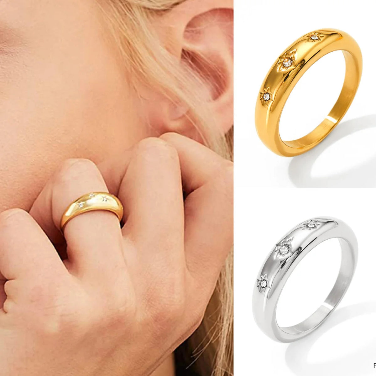Sparkling Gypsy Style Ring in Silver - NOSTRUM