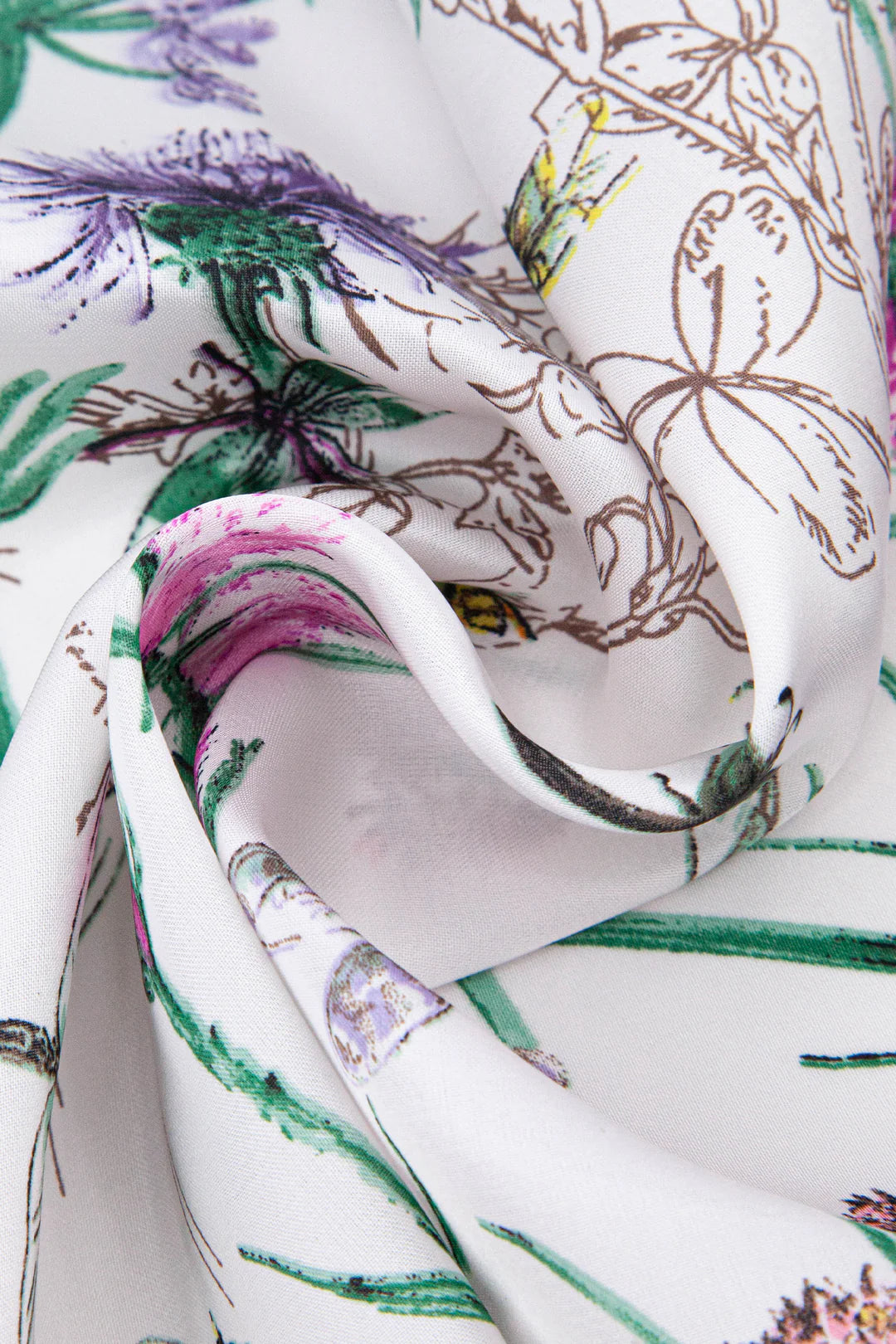 Faux Silk Square Scarf in Mint Floral Print