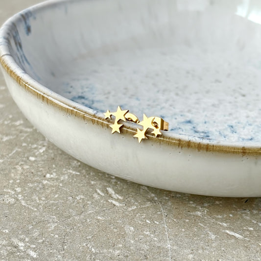 Cluster Star Stud Earrings in Gold - NOSTRUM