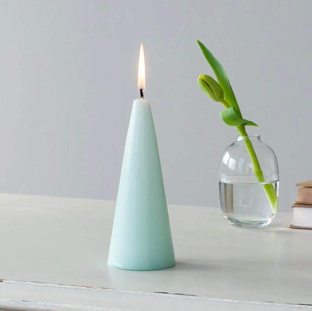 Cone Candle (15cm) in Mint Green - Rex London