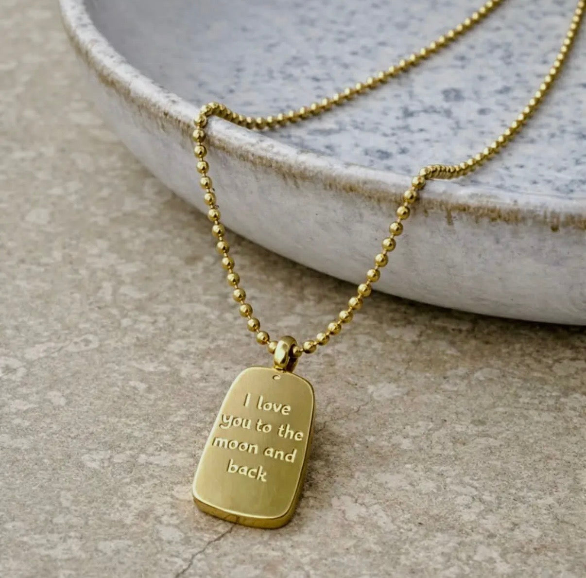 I Love You To The Moon and Back Necklace in Gold - NOSTRUM