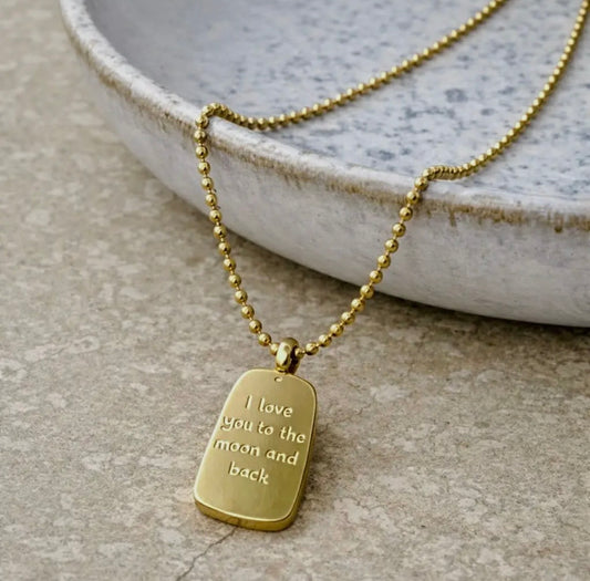 I Love You To The Moon and Back Necklace in Gold - NOSTRUM