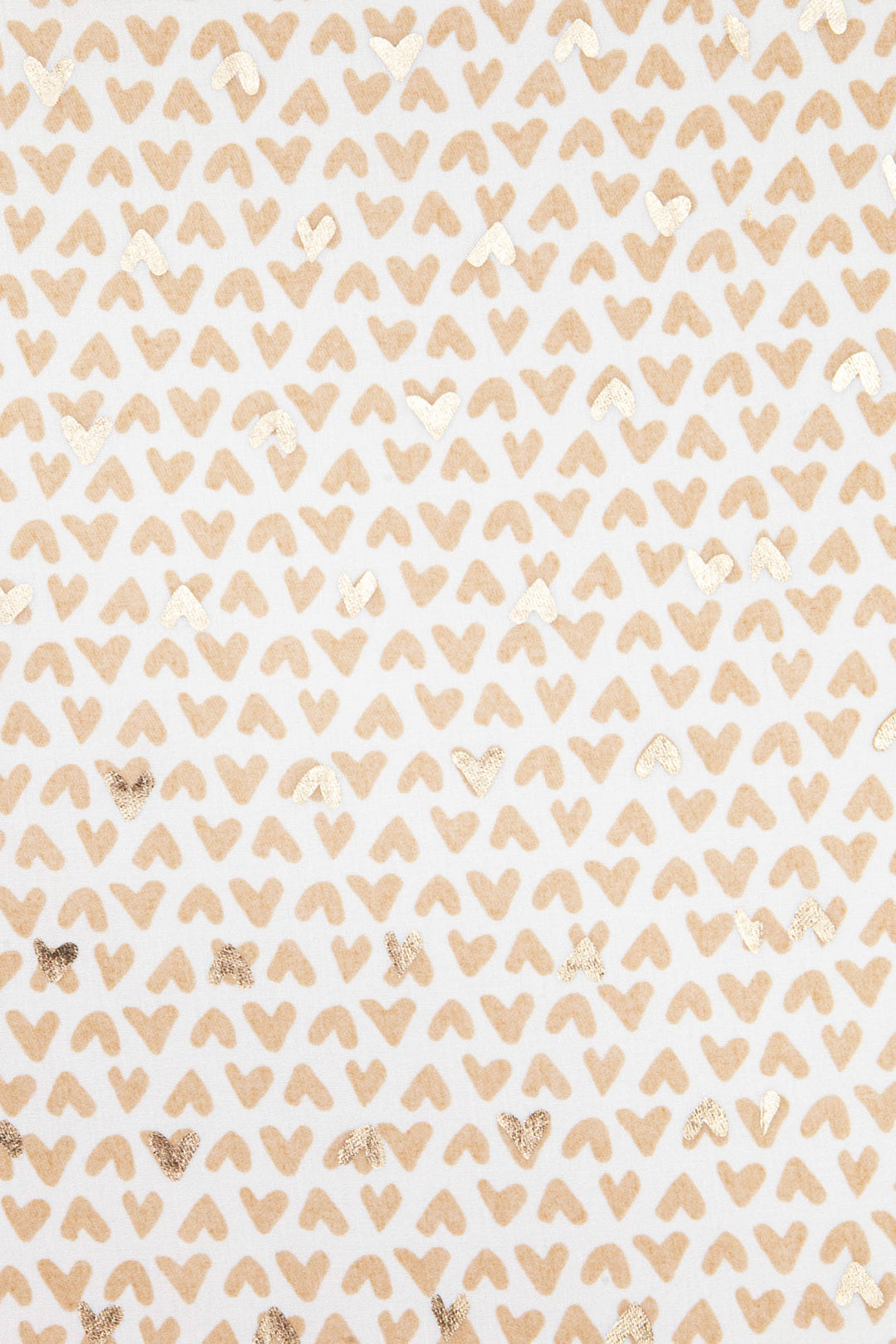 Cream Metallic Hearts Lightweight Scarf