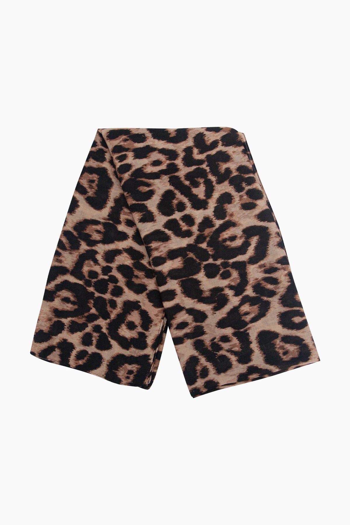 Large Leopard Print Lightweight Scarf in Brown