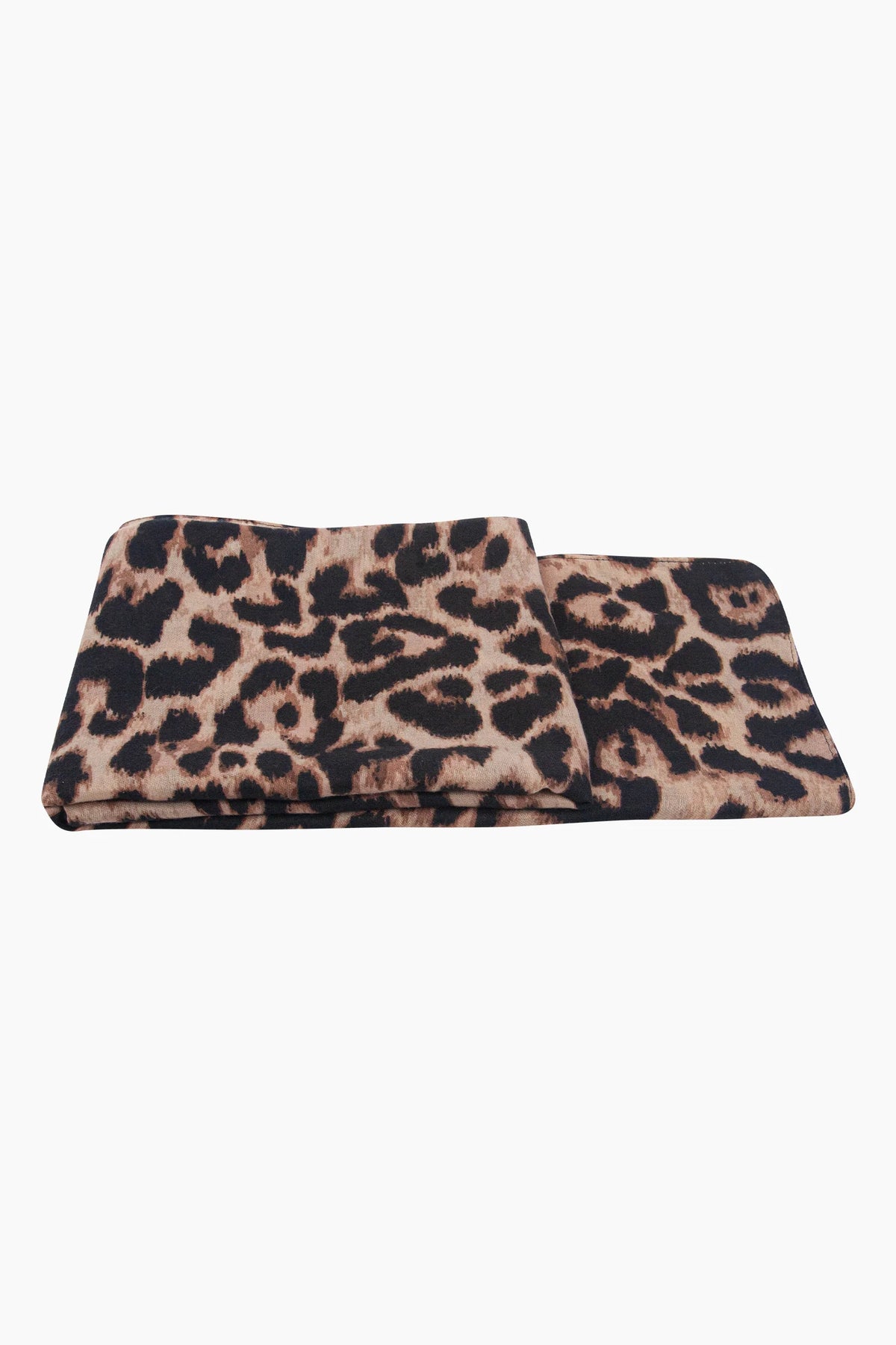 Large Leopard Print Lightweight Scarf in Brown