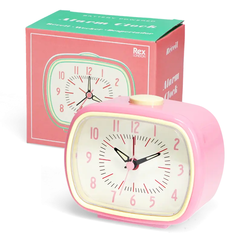 Retro Alarm Clock in Pink - Rex London