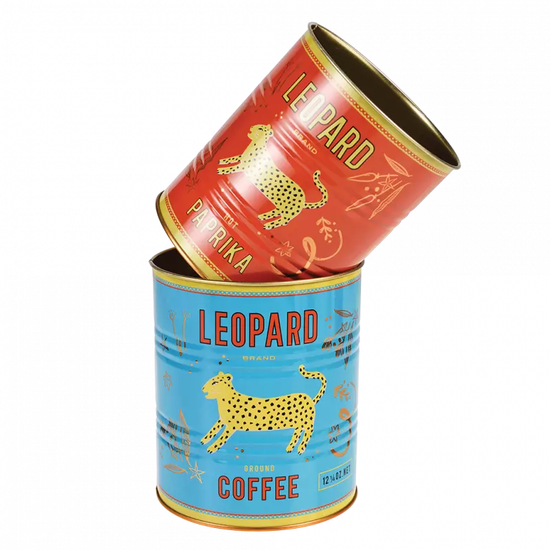 Leopard Design Storage Tins (set of 2) - Rex London