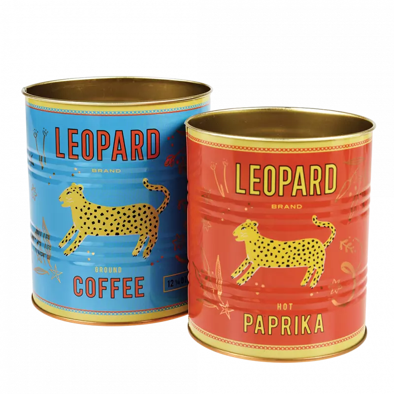 Leopard Design Storage Tins (set of 2) - Rex London