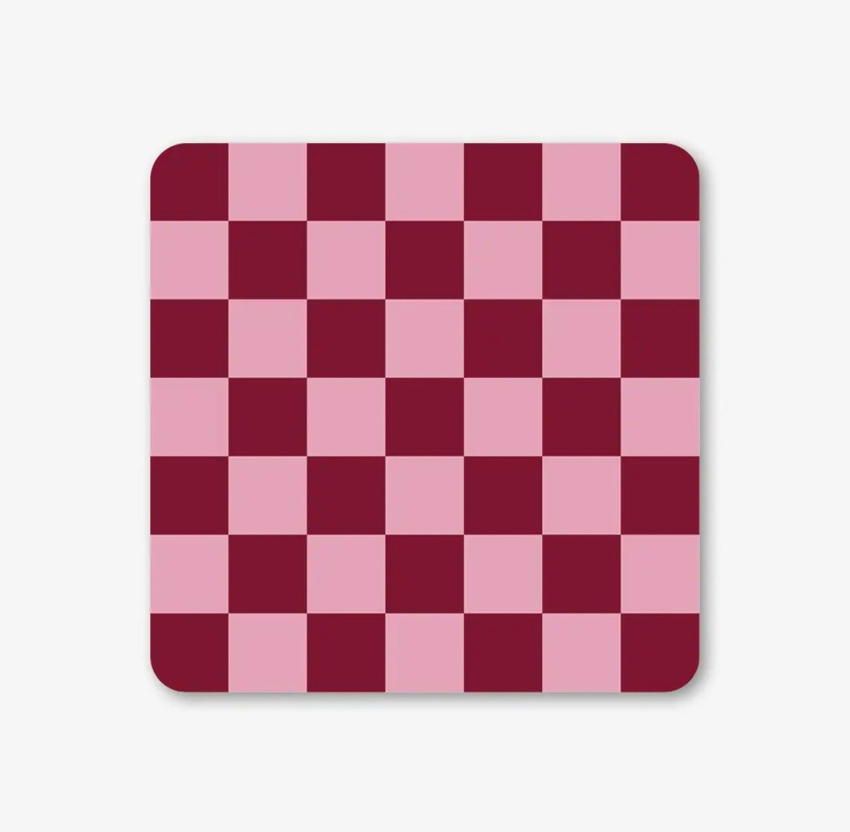 Red & Pink Checkerboard Coaster - Ella Goddard