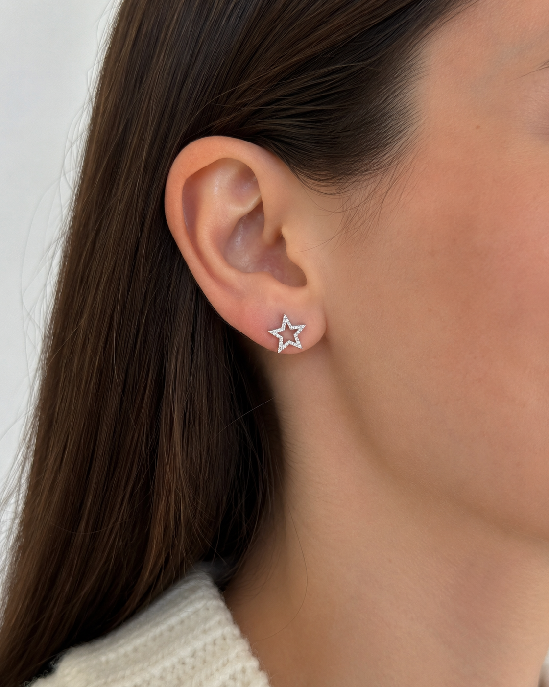Shimmer Star Studs in Silver NOSTRUM