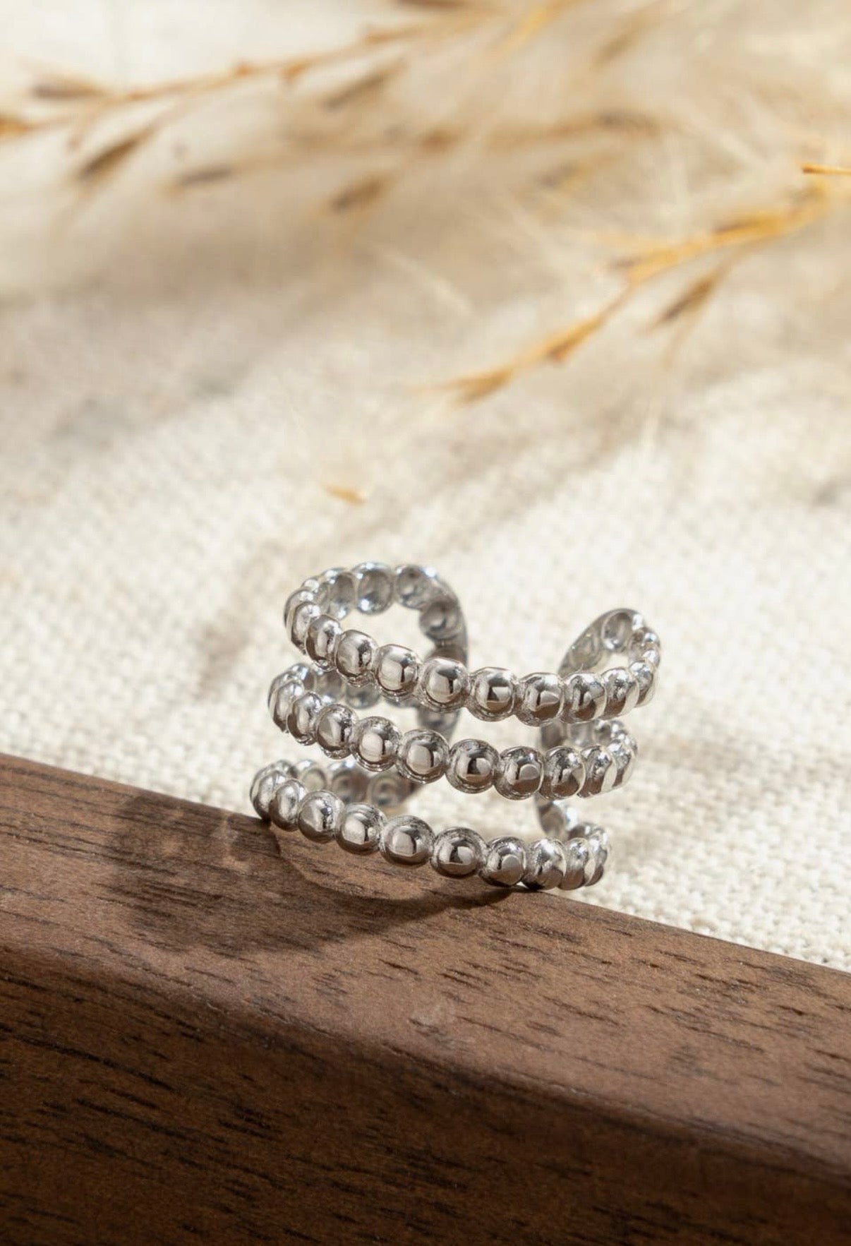 Triple Row Ear Cuff in Silver - NOSTRUM