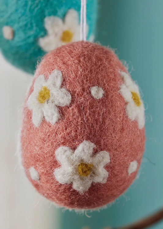 Pink Felt Egg Hanging Decoration