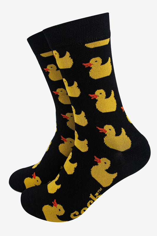 Rubber Duck Socks in Black - Sock Talk