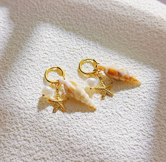 Shell & Starfish Hoop Earrings - NOSTRUM