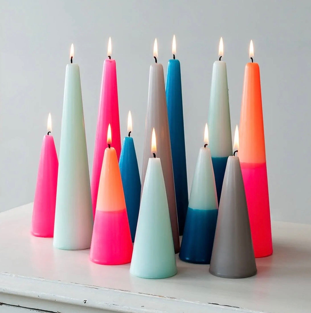 Cone Candle (15cm) in Bright Pink - Rex London