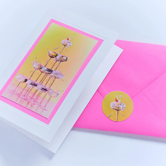 Sip Sip Hooray Hand Finished Greetings Card - Ornament Art