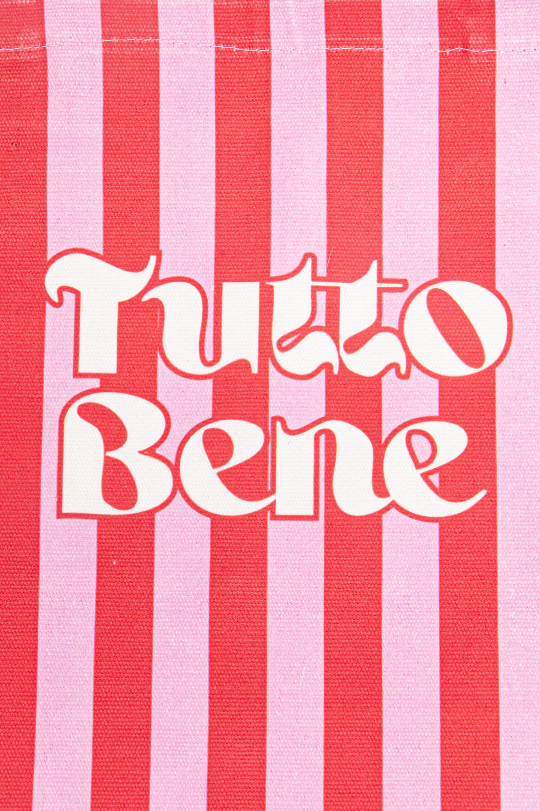 Tutto Bene Striped Canvas Tote Bag in Red and Pink