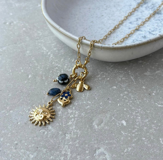 Summer Sun Charm Necklace in Gold - NOSTRUM