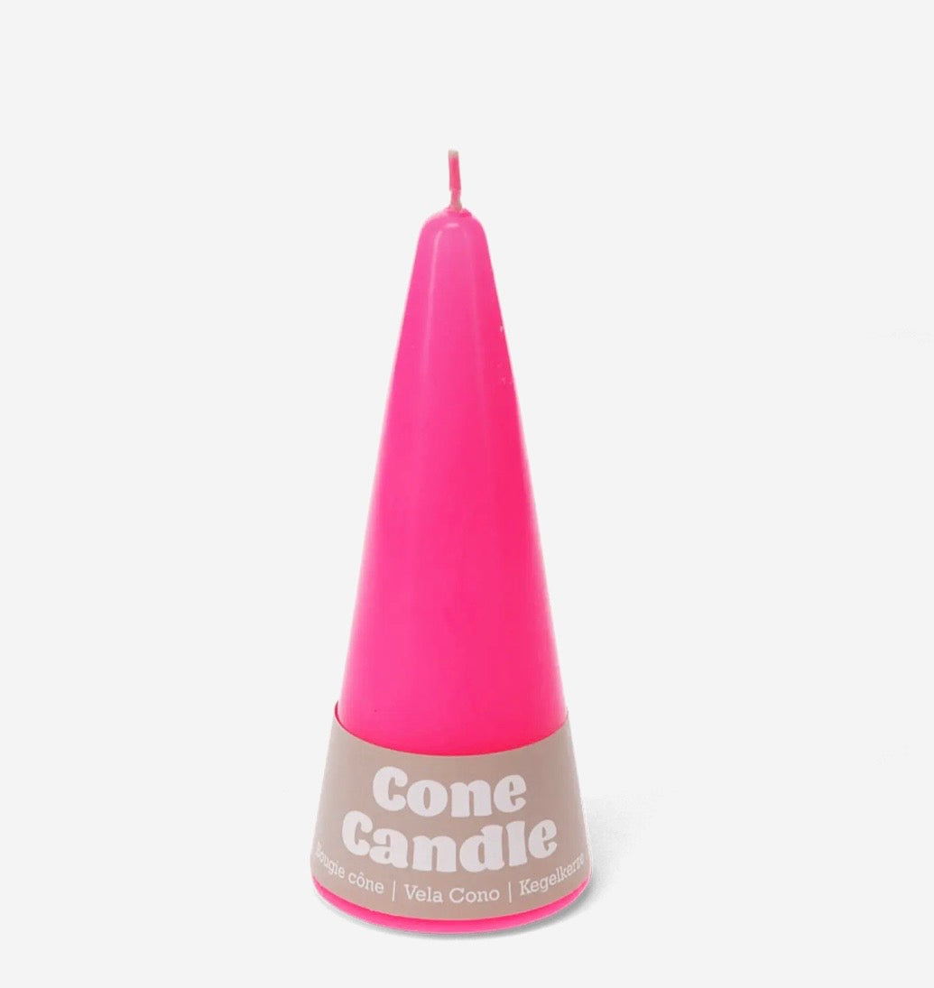 Cone Candle (15cm) in Bright Pink - Rex London