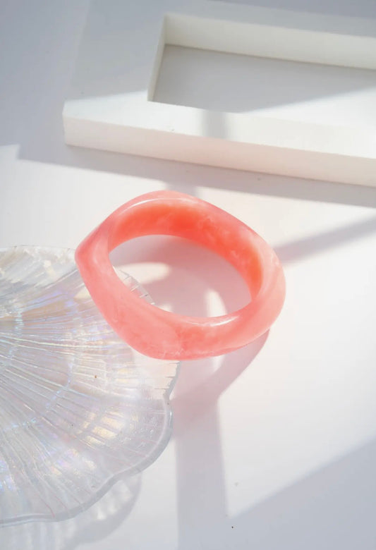 Marble Effect Resin Bangle in Pink