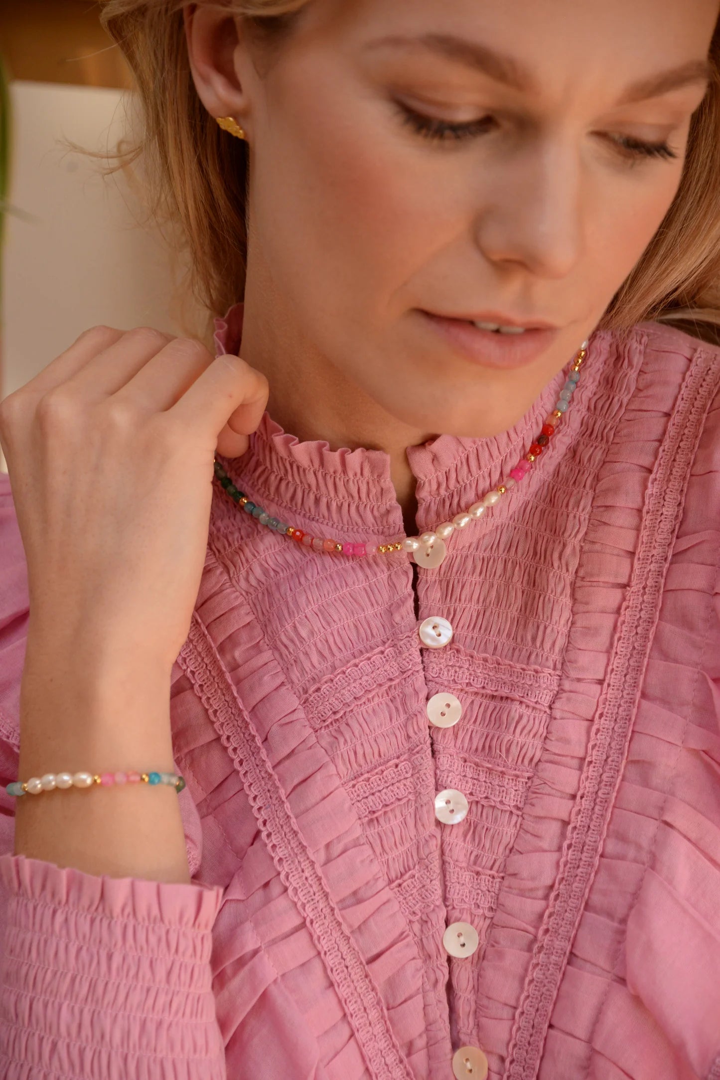 Pearl & Rainbow Beaded Necklace - My Doris