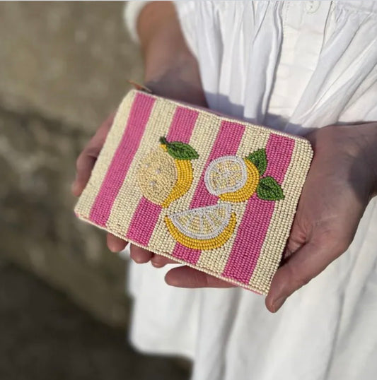 Lemon Beaded Purse Pouch - Earth Squared
