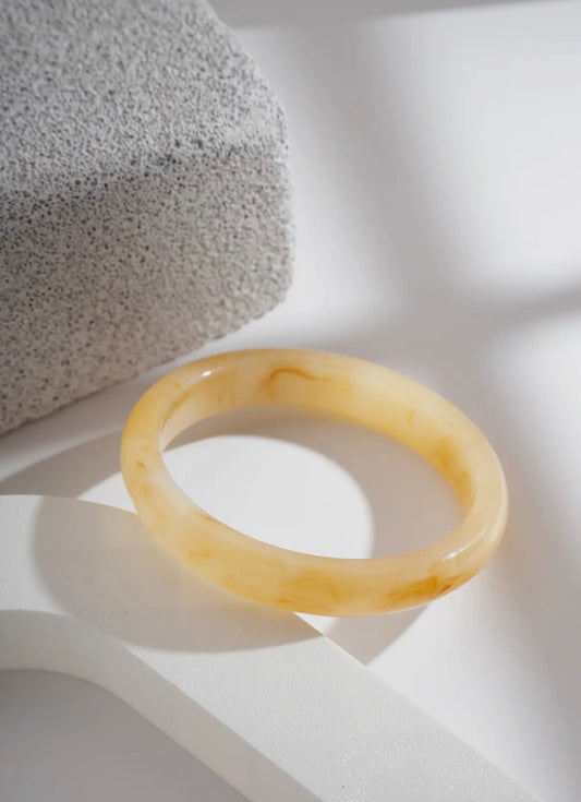 Resin Bangle in Ecru