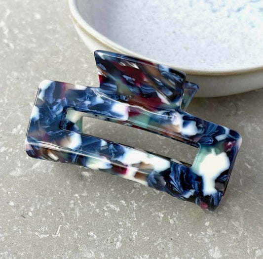 Blue Tone Confetti Style Claw Clip