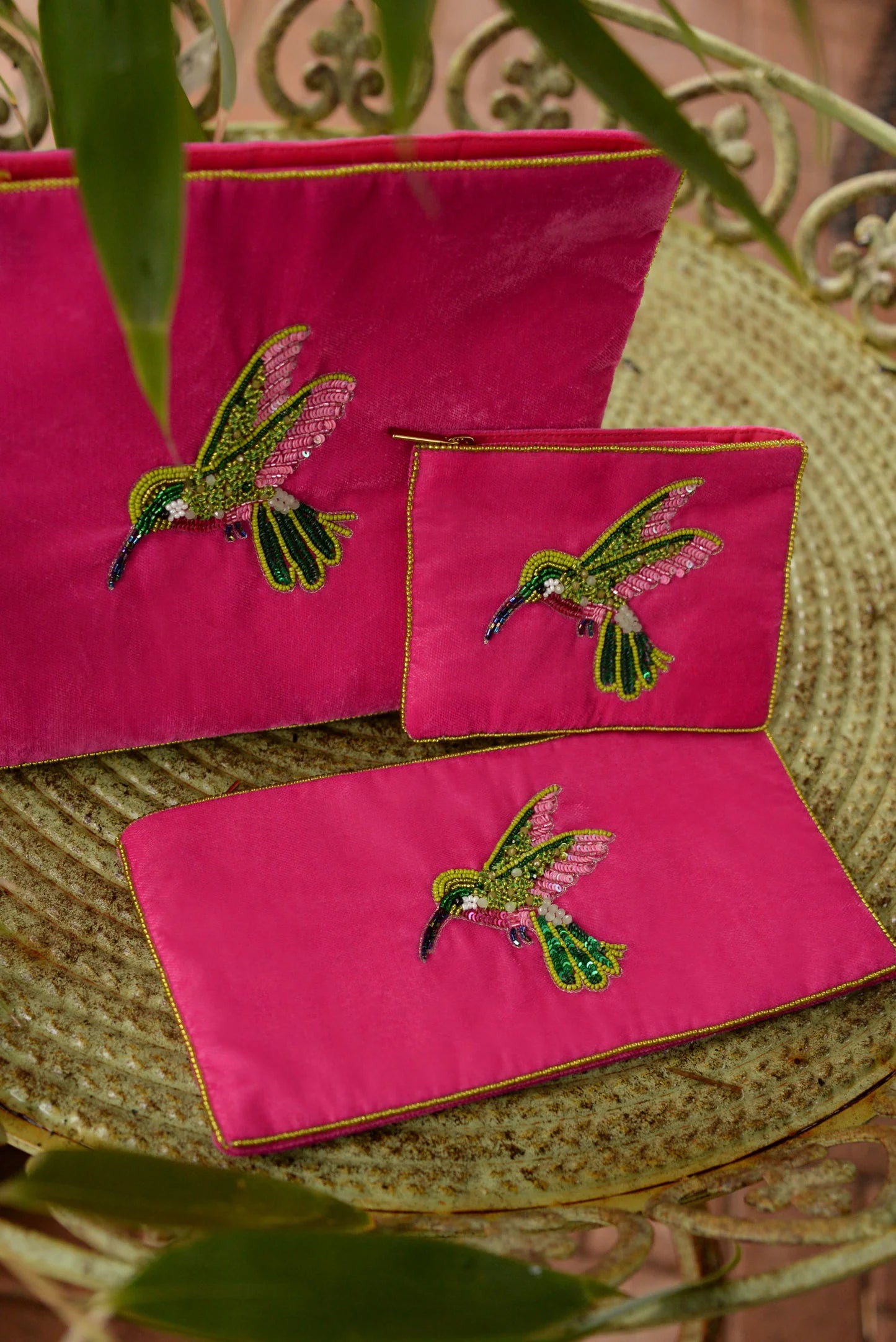 Hummingbird Beaded Multi-use Pouch - My Doris