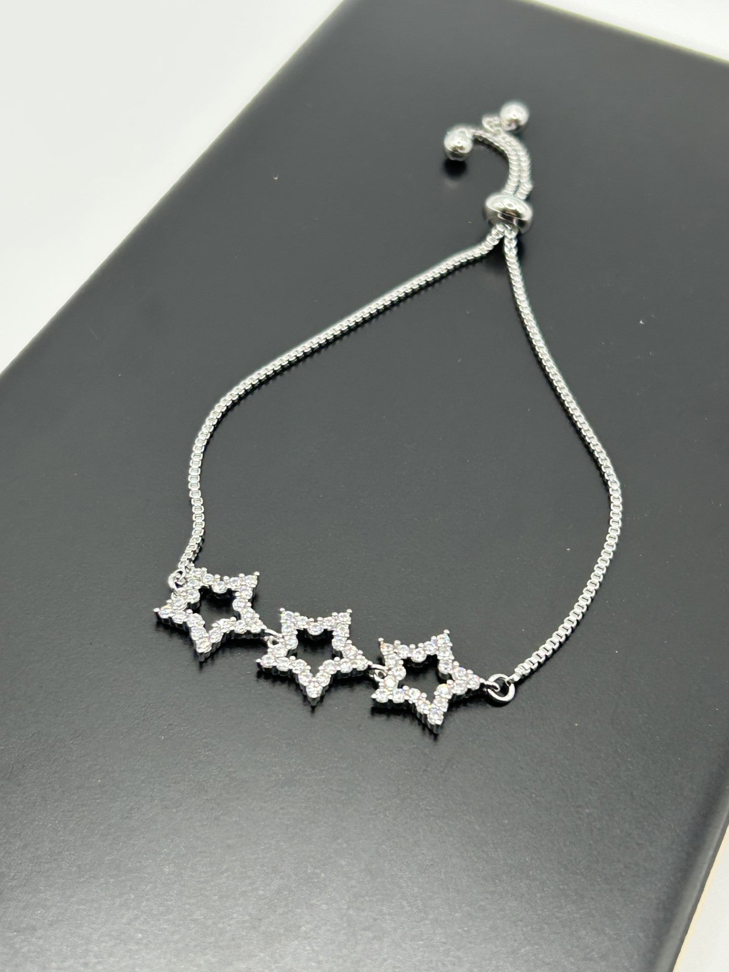 Betsy Adjustable Star Bracelet - Silver Plated