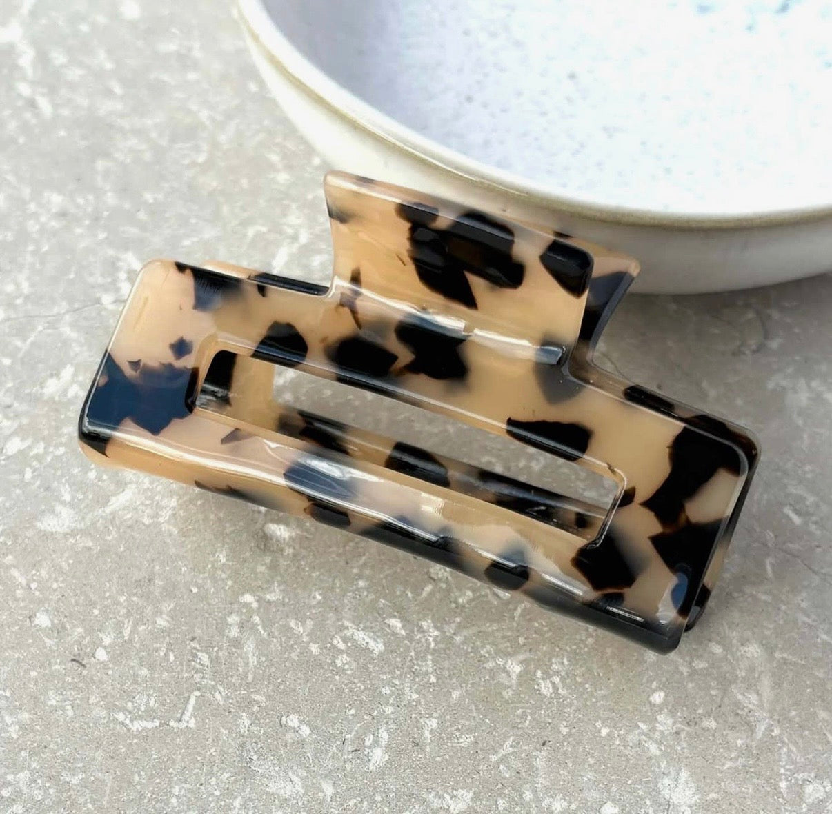 Tortoiseshell Rectangular Claw Clip